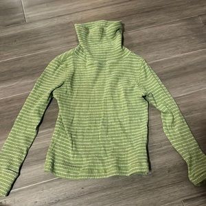Green striped kids turtle neck